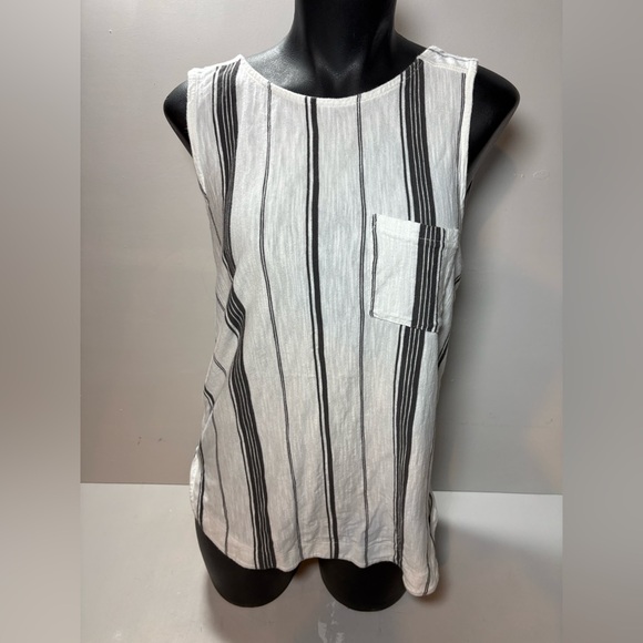 Banana Republic Tops - Banana Republic White Tank Top with black Stripes